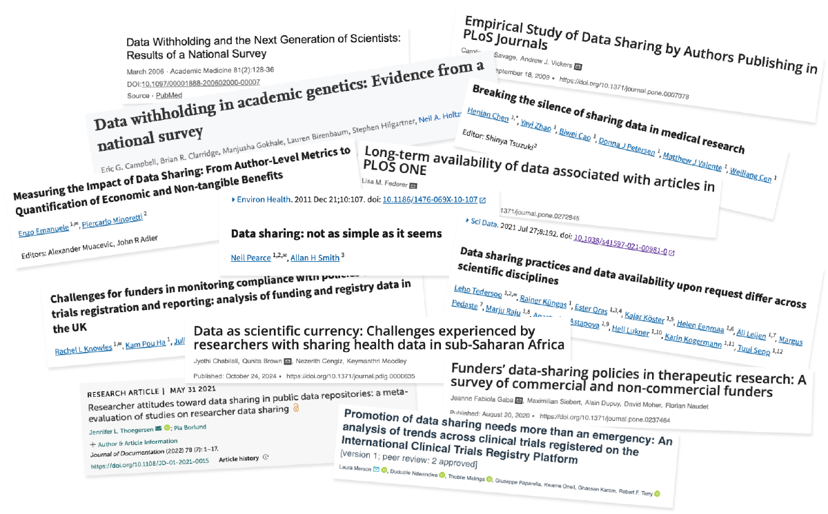 Many papers have examined the shortcomings of current data sharing practices